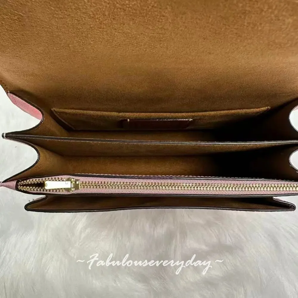 Coach Klare Crossbody Bag in Signature Canvas Charms Gold/Powder Pink CEL11 NWT